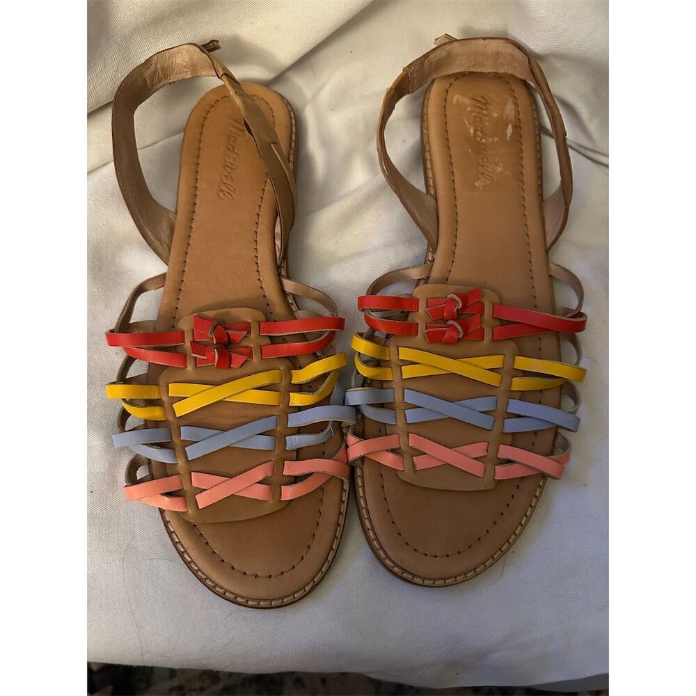 Madewell Women's Maya Huarache Sandals Size 9 Multicolor Strappy, Bohemian